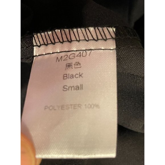 Vintage Womens A Line Tank Dress Front Button Ruffle Hem Sleeveless Black Size S - Picture 8 of 8